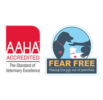 Logos for AAHA and Fear Free